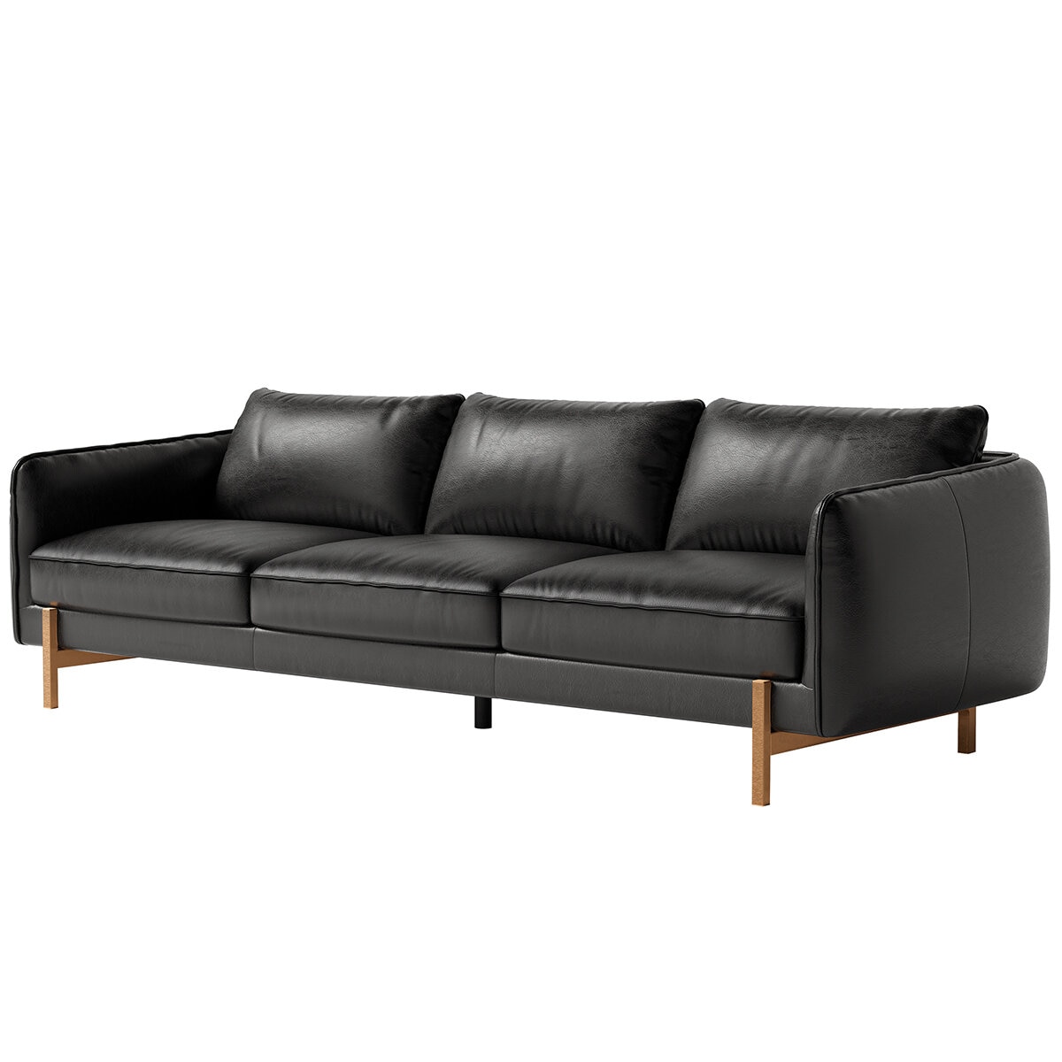 Valencia Berlin Black Leather Sofa