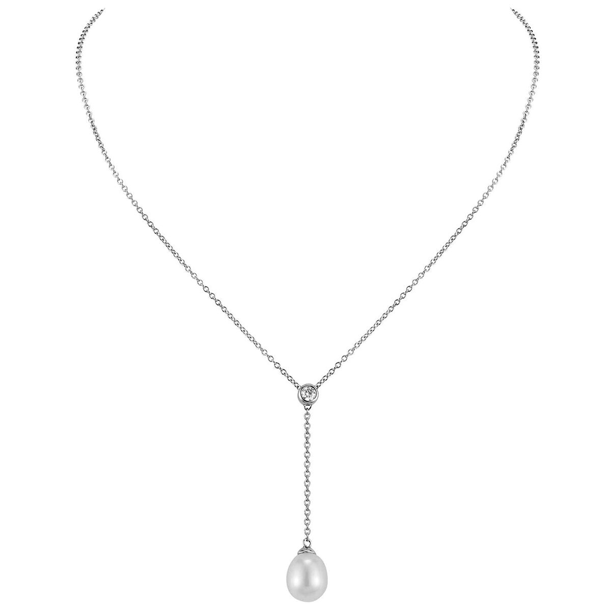 18KT White Gold Cultured Freshwater Pearl Pendant