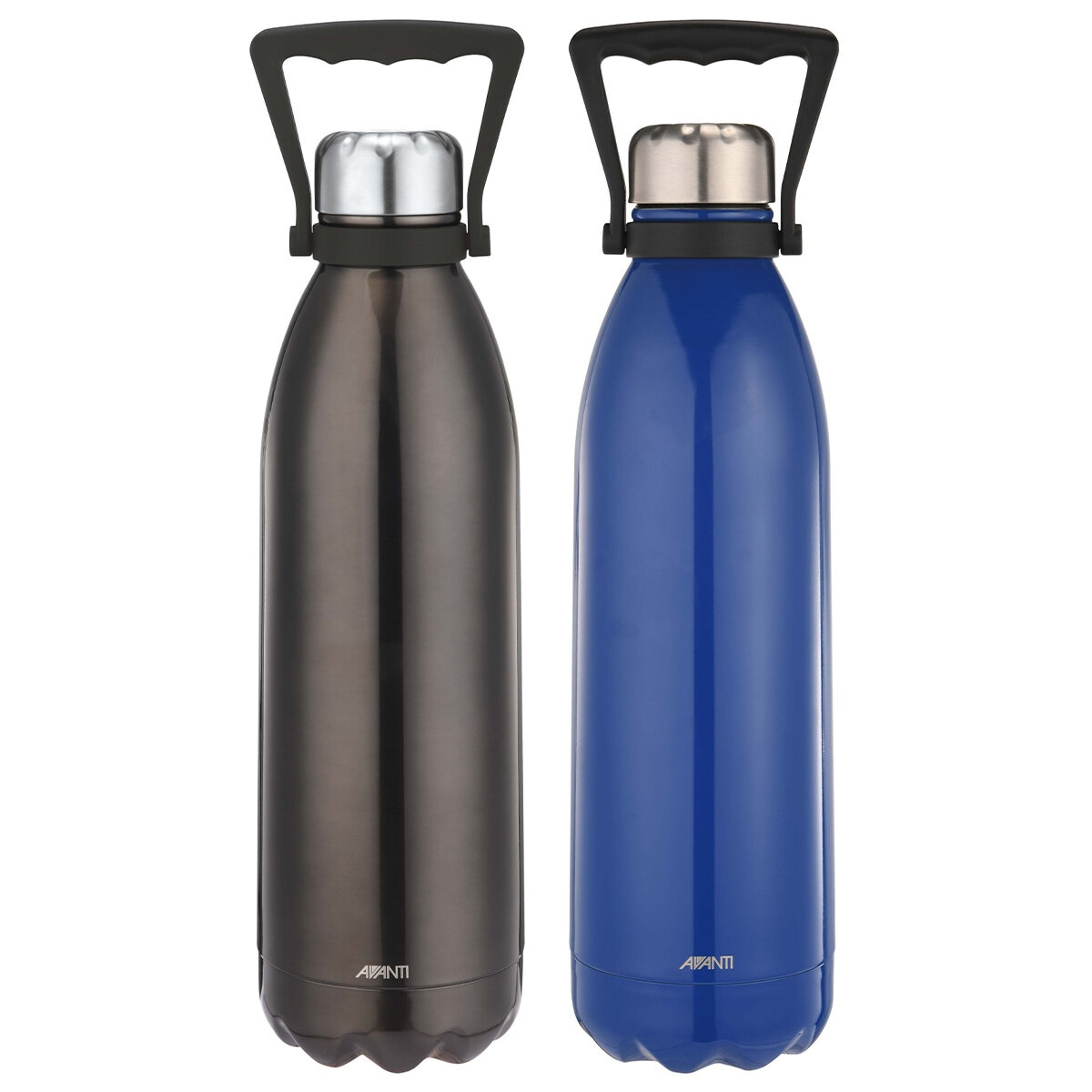 Avanti Fluid Vacuum Bottle 2 x 1.5L Matte Black & Stainless Steel