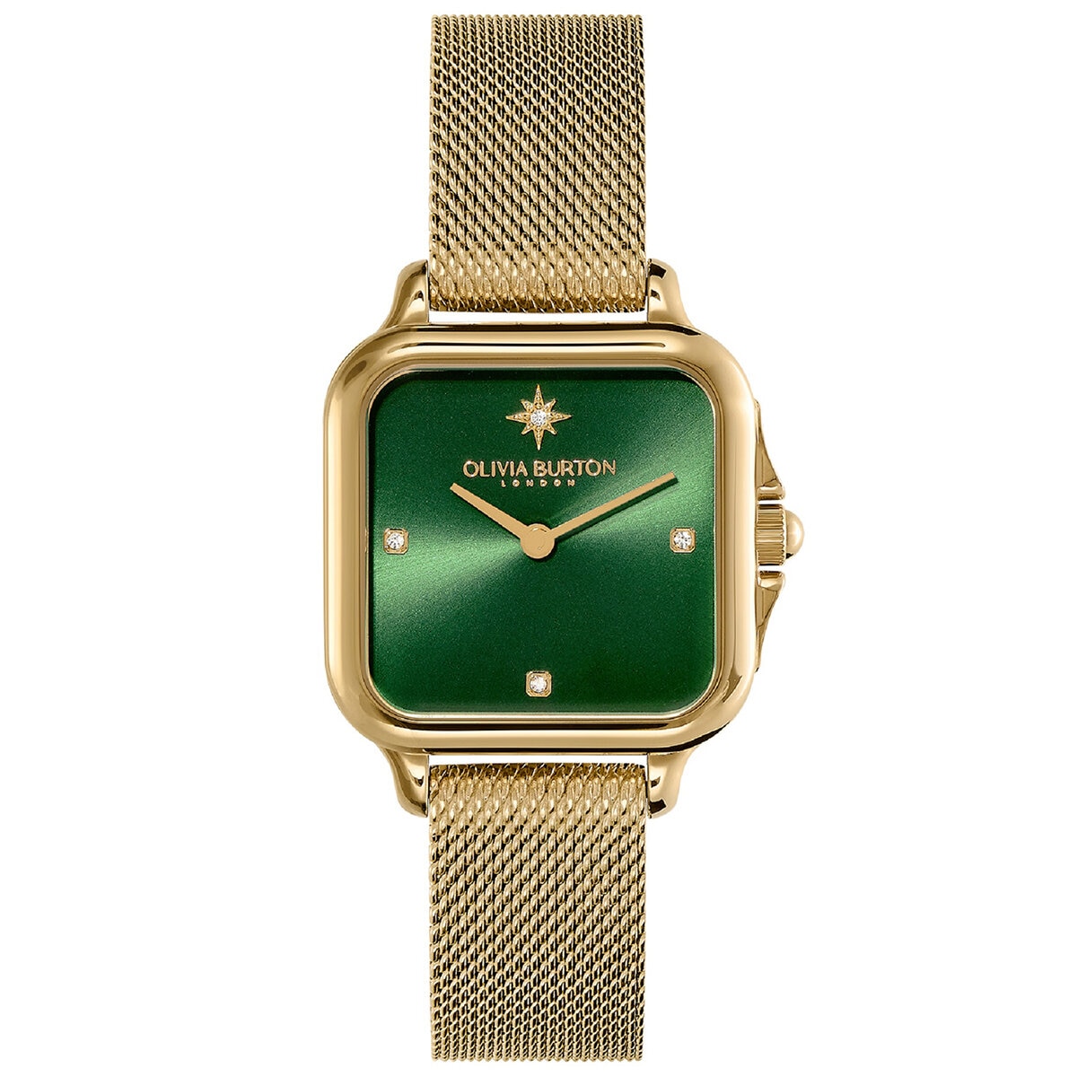 Olivia Burton Gold Steel Mesh Green Dial Women's Watch 24000087