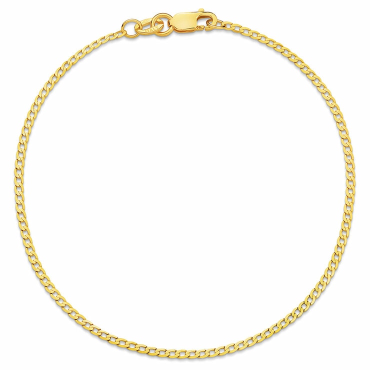 18KT Yellow Gold Flat Curb Bracelet 1g 18KT Yellow Gold Flat Curb Bracelet 1g