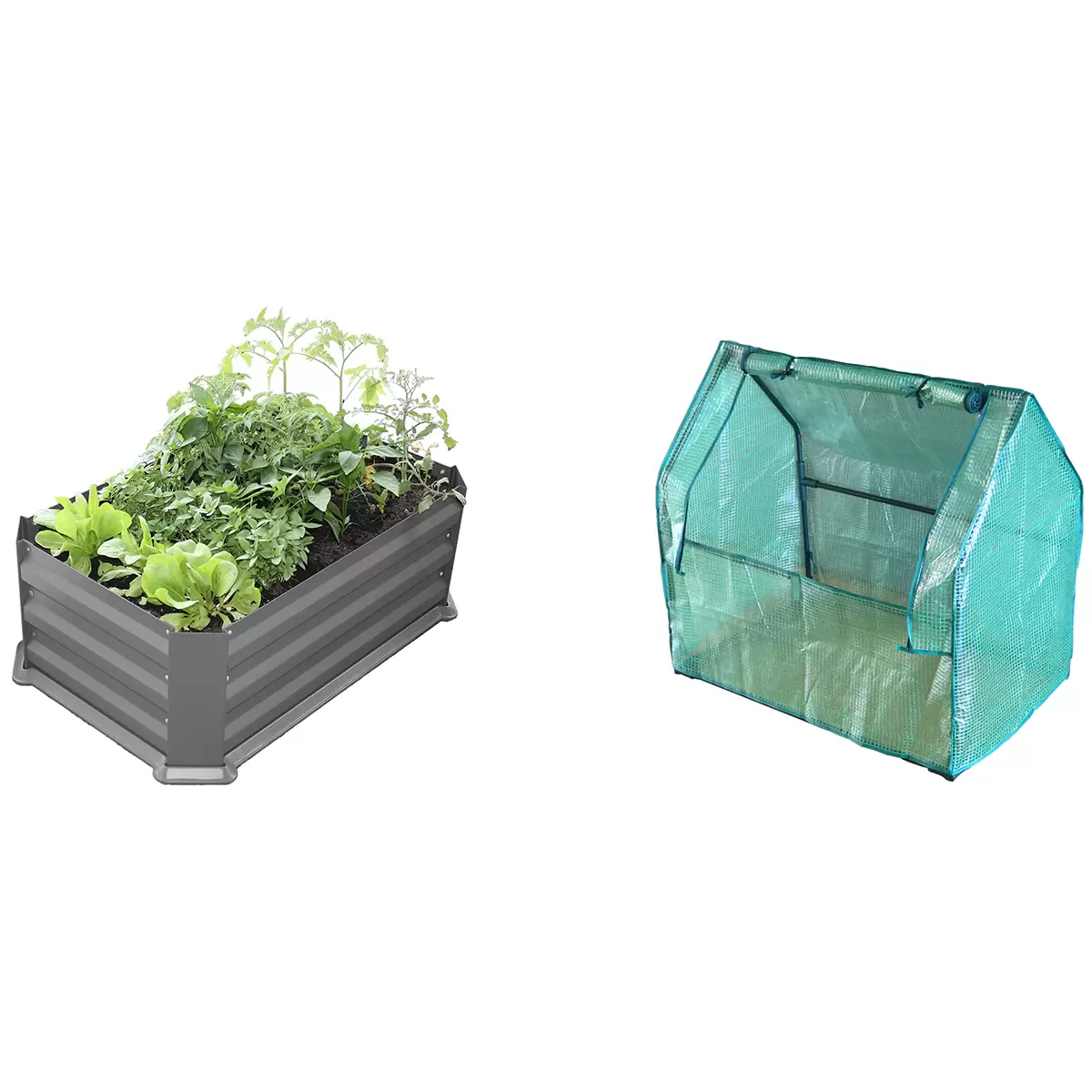 Greenlife Patio Garden Bed with Greenhouse Cover and Base 80 x 50 x 30cm