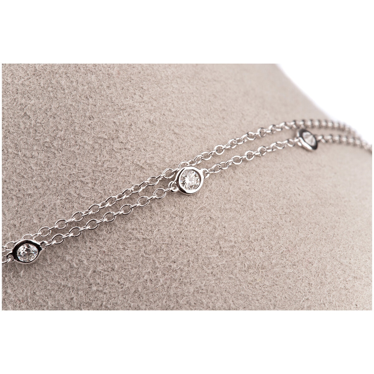 18KT White Gold 1.38ctw Diamond Two Strand Necklace