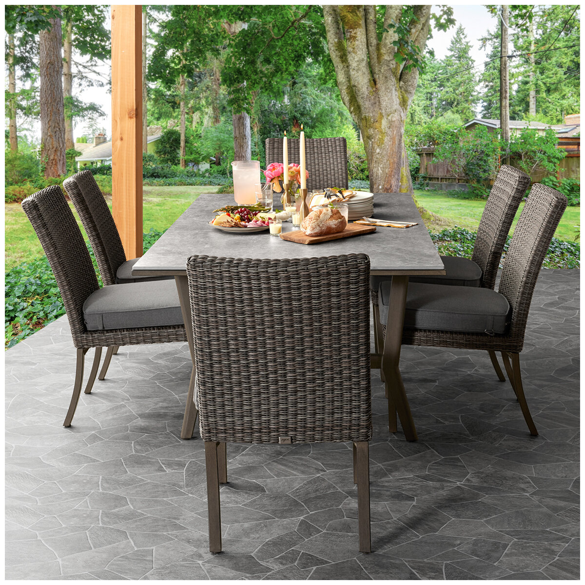 Agio McKinnon 7 Piece Woven Dining Set