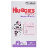 Huggies Girls' Ultra Dry Nappy Pants Plus Size 6 68 Nappy Pants