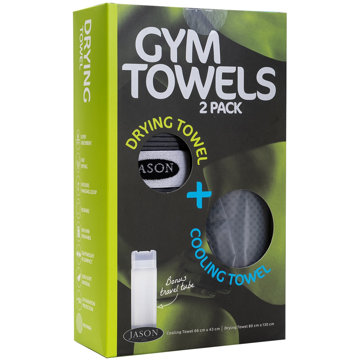 Jason Gymtowel 2 pack - Charcoal