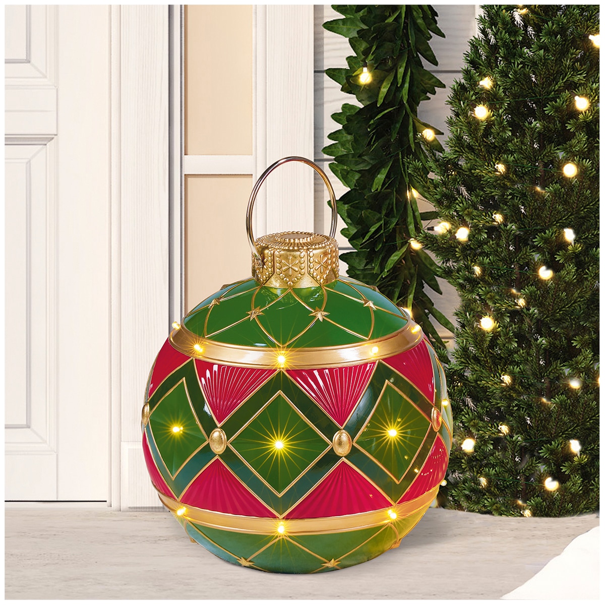 Oversized Christmas Ornament with LED Lights