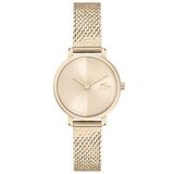 Lacoste Suzanne Ionic Plated Carnation Gold Steel Mesh Slim Women's Watch 2001296