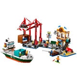 lego city seaside harbor with cargo ship 60