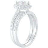 18KT White Gold 2.10CTW Diamond Bridal Set/