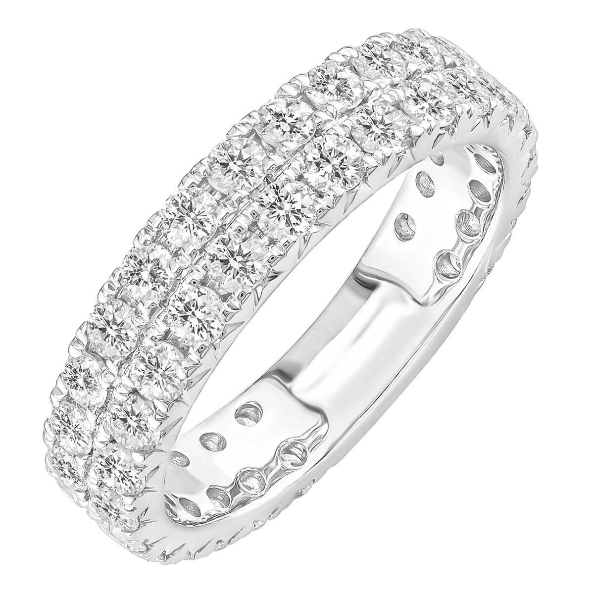 18KT White Gold 2.00ctw Double Row Diamond Band