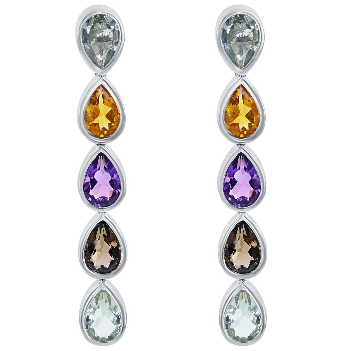 14KT White Gold Amethyst Earrings