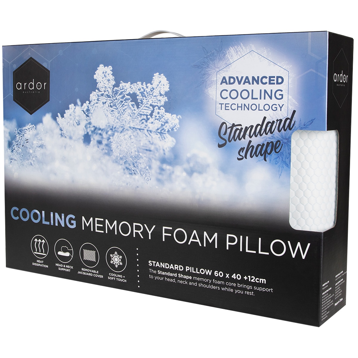 Ardor Cooling Memory Foam Pillow Standard