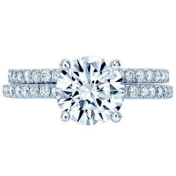 Platinum 1.68ctw Round Brilliant Cut Diamond Wedding Set