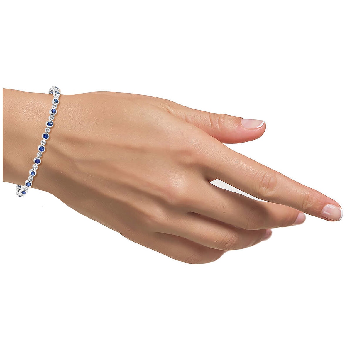 18KT WG 0.73CTW Diamond 3.22CTW Sapphire Bracelet