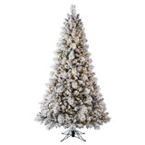 Pre-Lit Glitter Flocked Tree Micro Dot LED Artificial Christmas Tree 2.28m