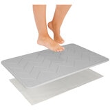 Algodon Dri Bath Stone Mat Light Grey