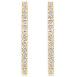 18KT Yellow Gold 0.25CTW Diamond Hinged Hoop Earrings