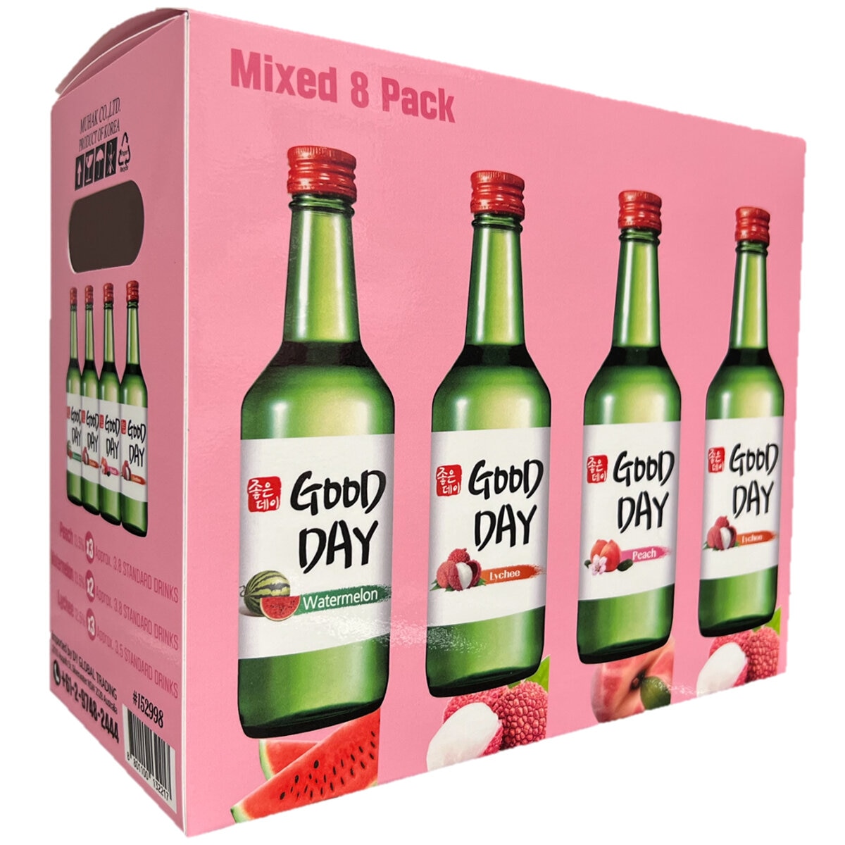 Good Day Soju Peach, Lychee & Watermelon 8 x 360ml