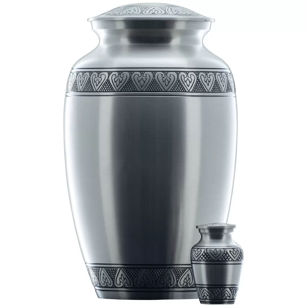 Value Coffins Classic Pewter Urn Set 3.27L & 0.05L