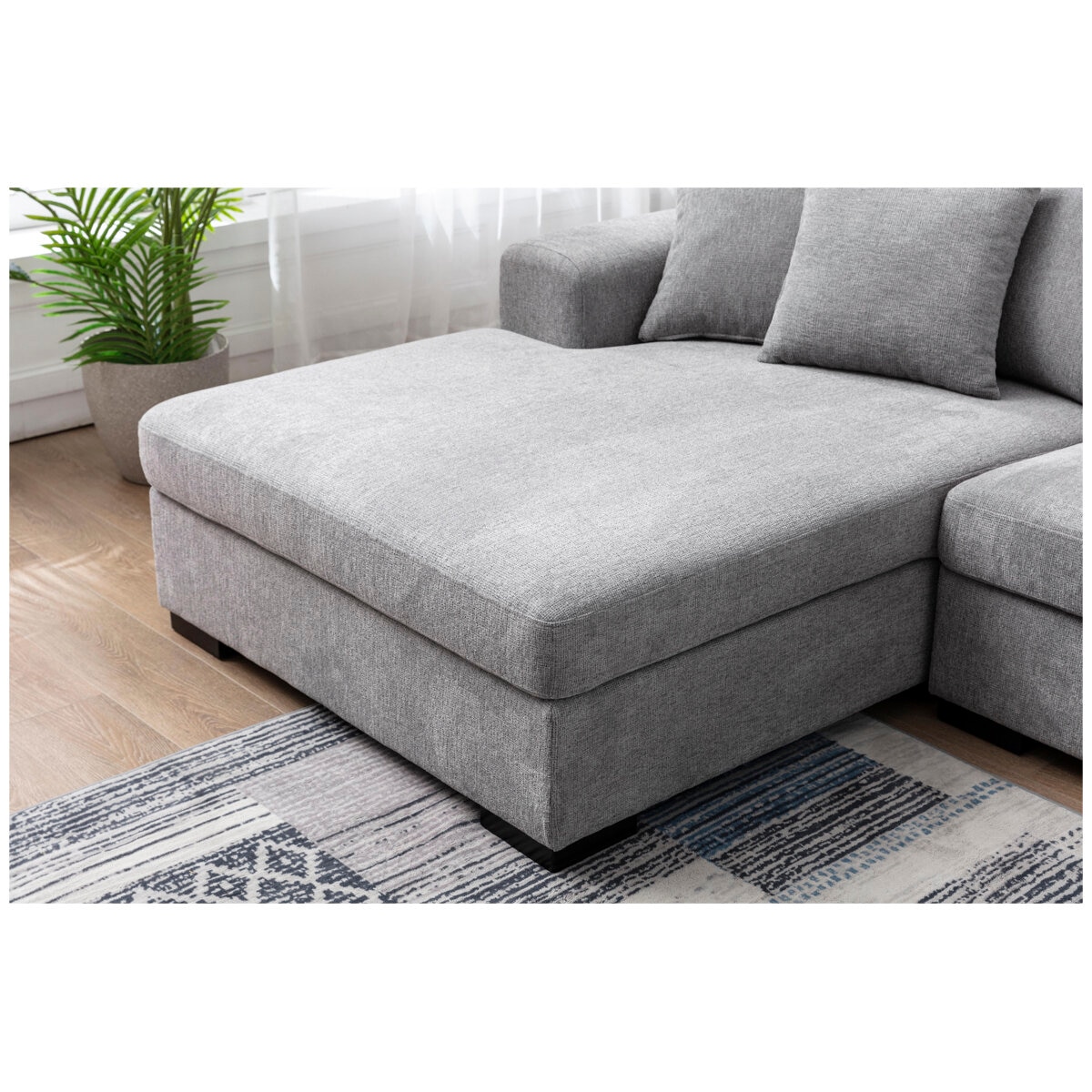 Zoy 2 Piece Fabric Chaise Sectional