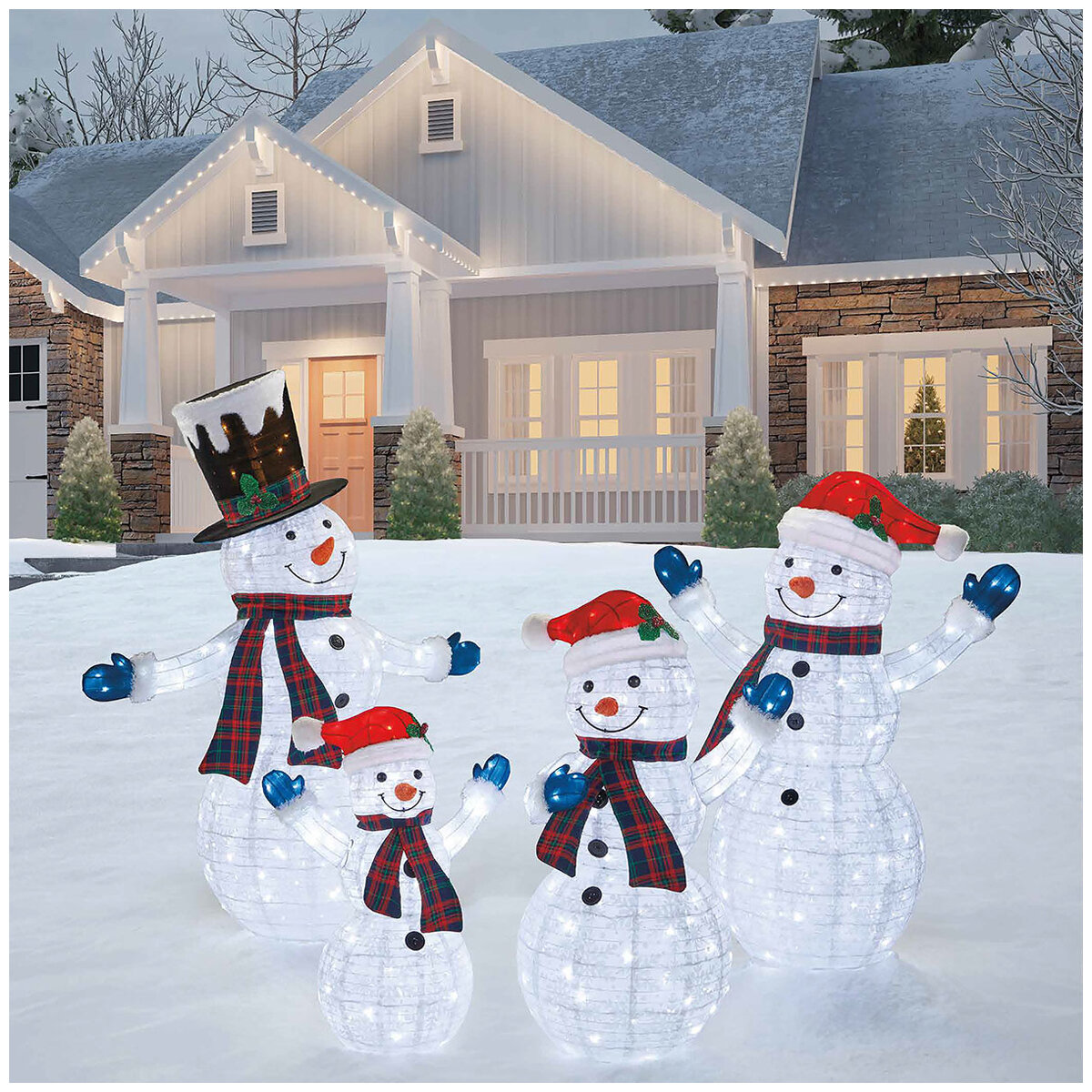 LED Snowman Family 4 Pieces | Costco Australia