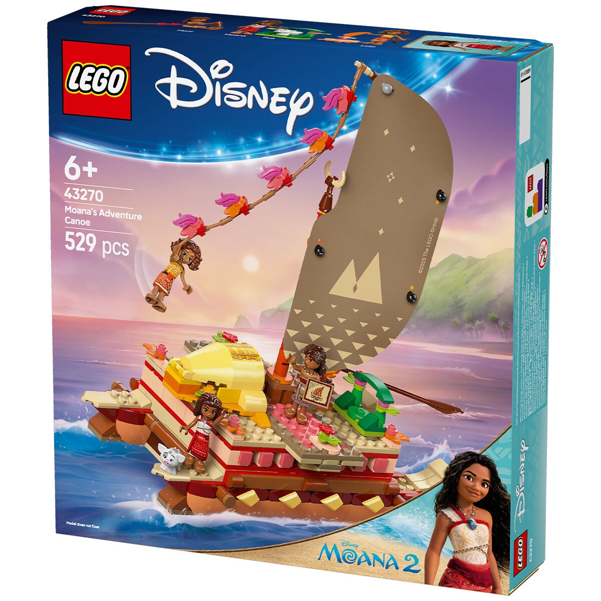 LEGO ǀ Disney Moana’s Adventure Canoe Fantasy Toy Model Kit 43270