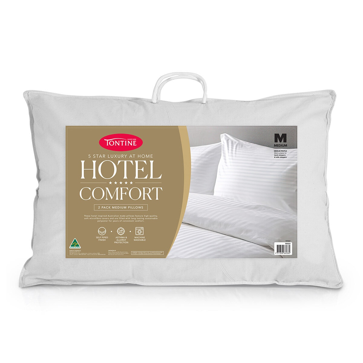 Tontine Hotel Comfort Pillow Medium 2pk