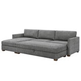 Thomasville Fabric Sofa Chaise With Storage Ottoman 3 Piece