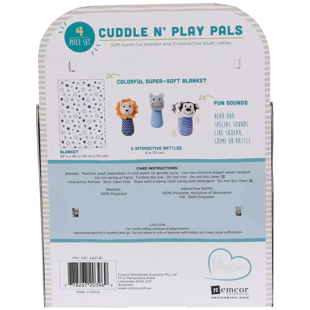 Little Miracles Cuddle N' Play Pals Set 4 Piece 