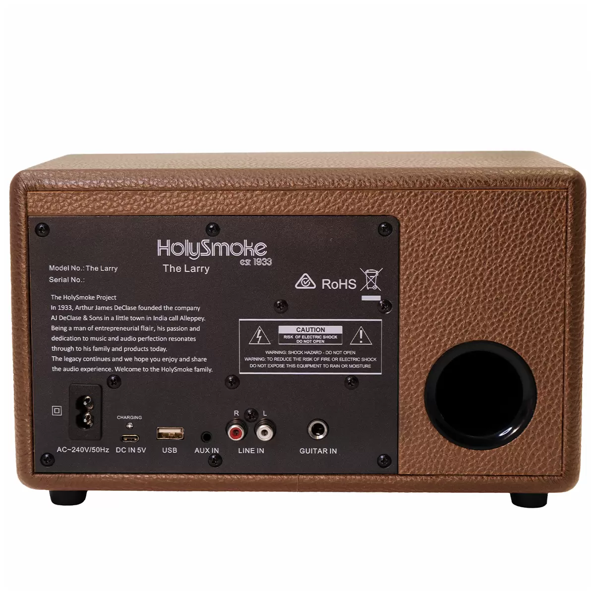 HolySmoke The Larry Retro Portable Bluetooth Speaker Brown HS-SPKBRN-TL