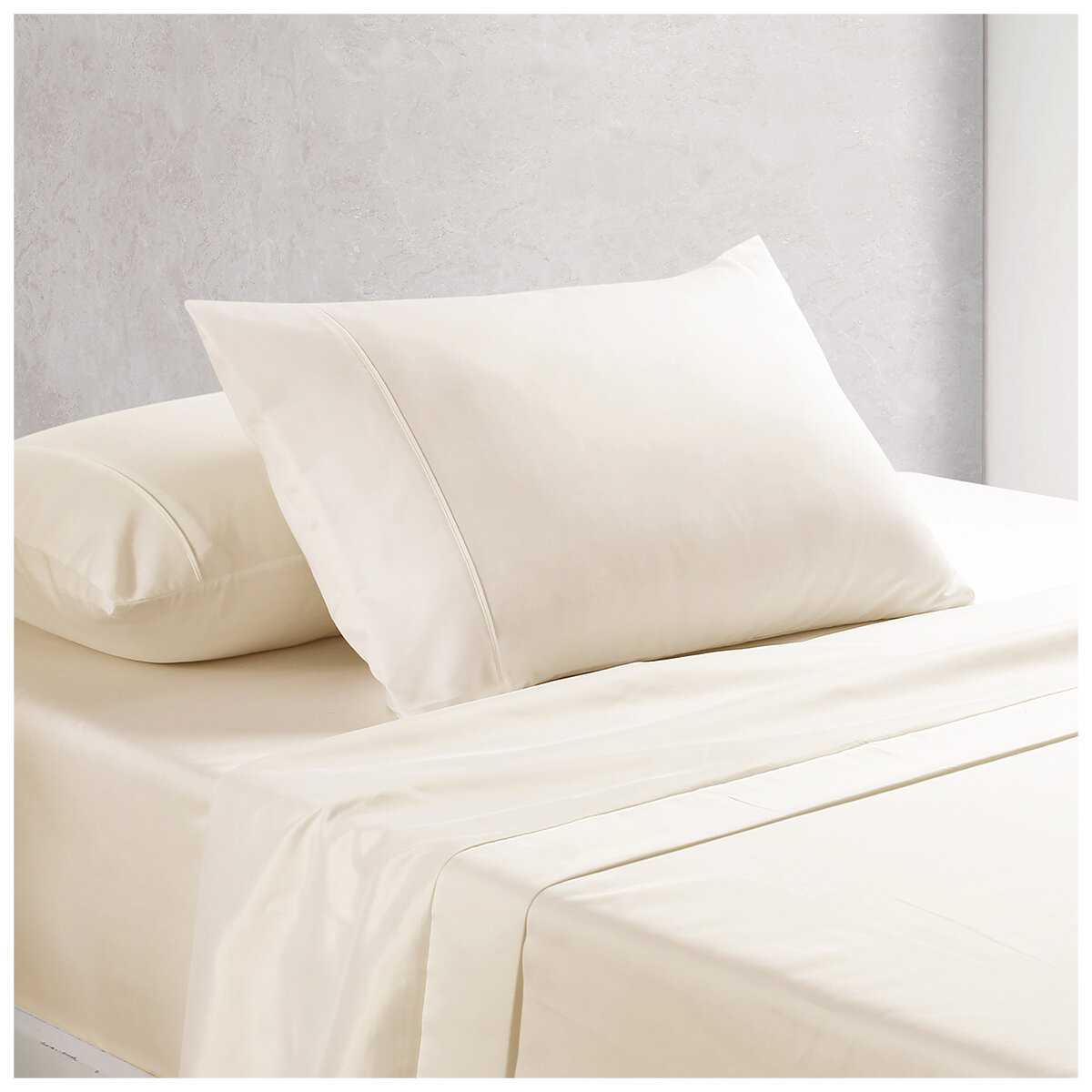 Onkaparinga Cotton Rich 1500TC Sheet Set 4 Piece King Cream