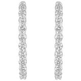 18KT White Gold 1.00ctw Diamond Hoop Earrings