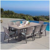 Milea 9 Piece Dining Set Blue