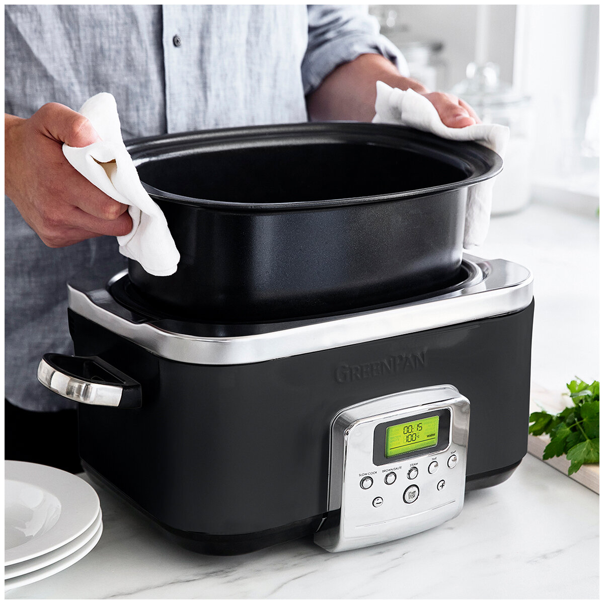 GreenPan Slow Cooker 6L CC005723-003 Black