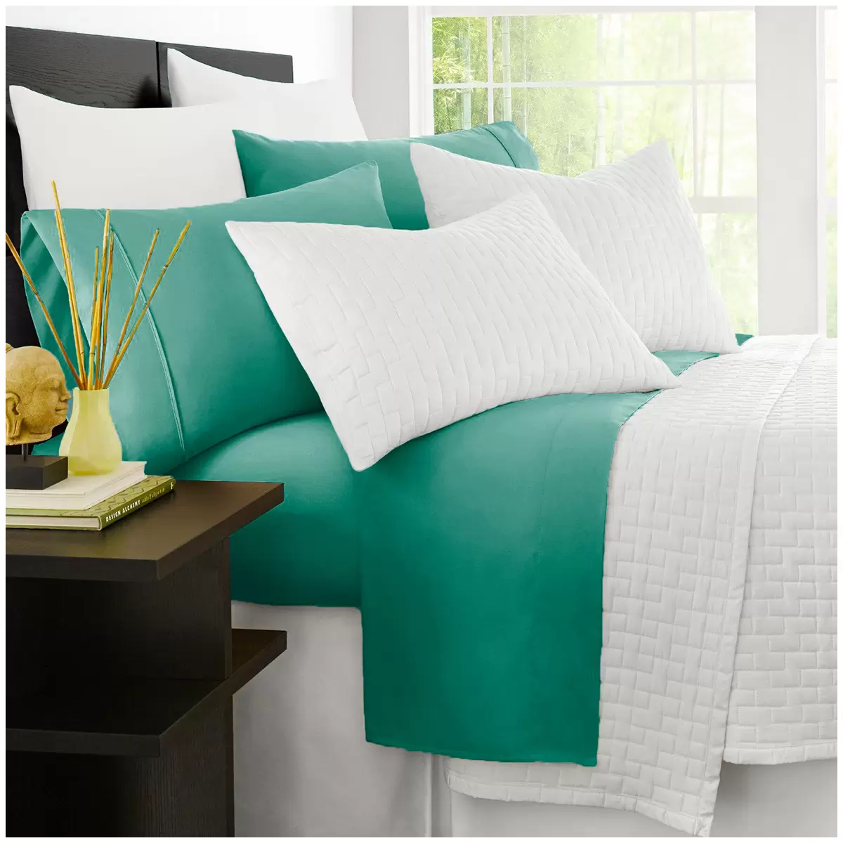 Kingtex 2000TC Bamboo Cooling Sheet Set Teal