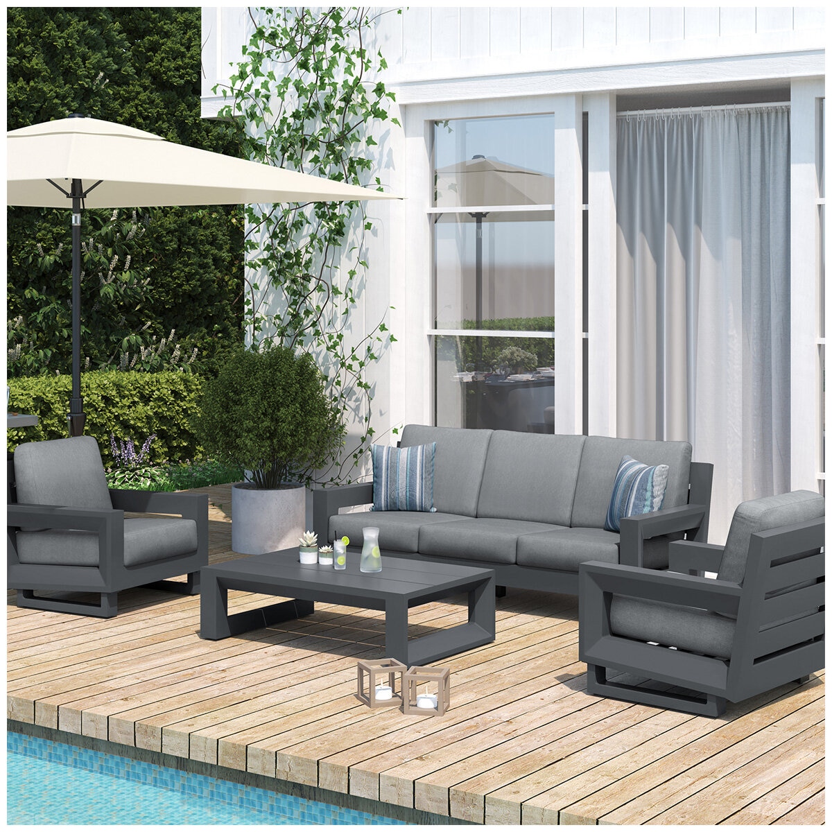 OVE Decors Beaumont 4 Piece Deep Seating Set