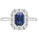 18KT White Gold 0.37ctw Diamond Sapphire Centre Ring