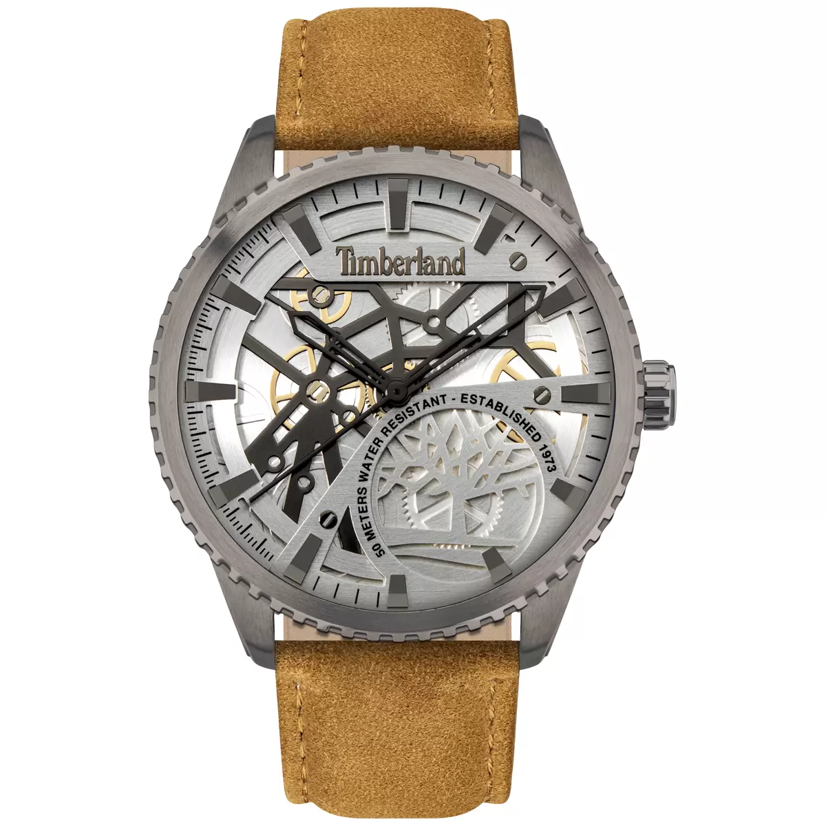 Timberland Colchester Brushed Gun Metal Leather Men's Watch TDWJA2000902