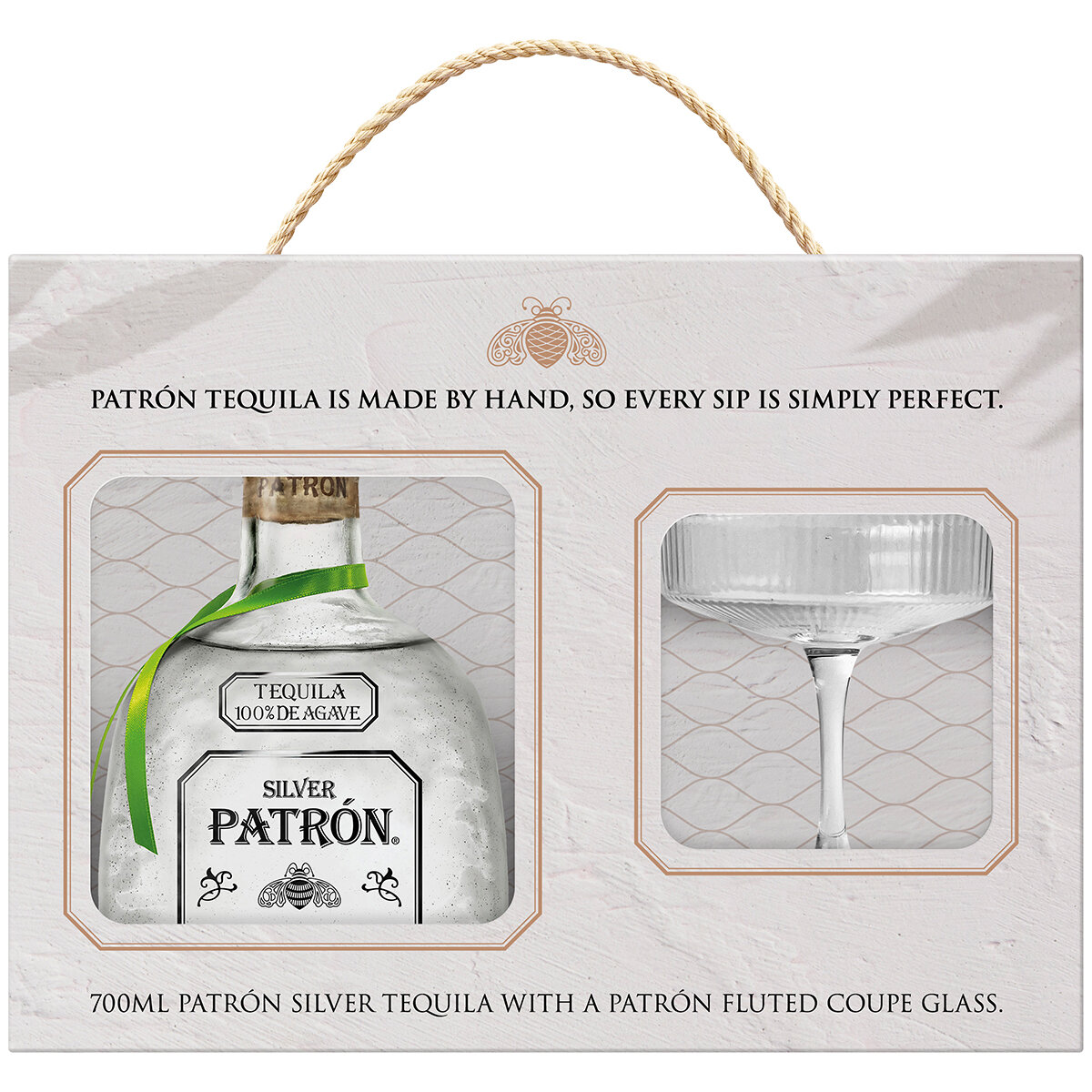 PATRÓN Silver 700ml & Glass Coupe Gift Set