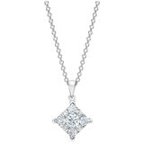 18KT White Gold 0.60ctw Diamond Cluster Pendant