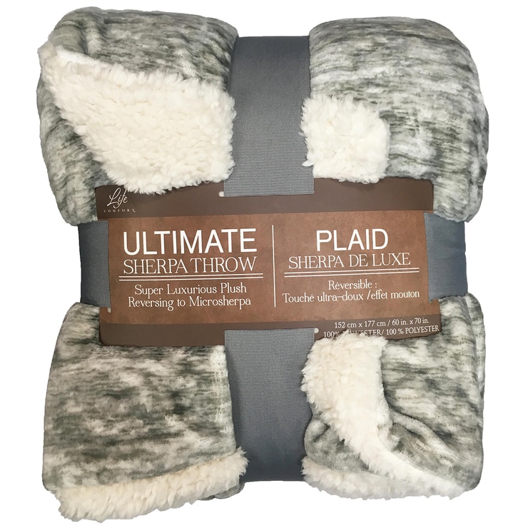 Life Comfort Ultimate Sherpa Throw Grey Melange Costco Australia