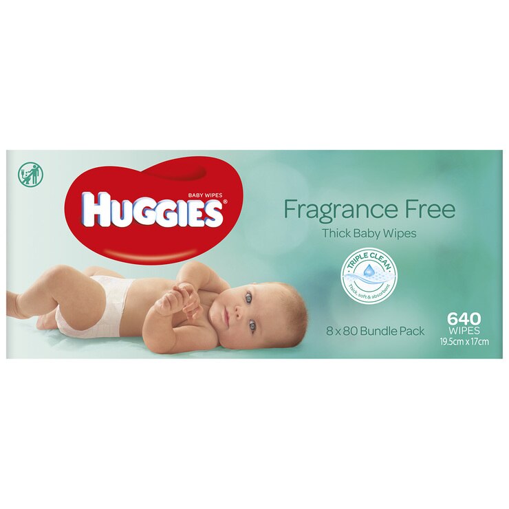 Huggies Baby Wipes Fragrance Free 8 x 80 Bundle Pack Costco Australia