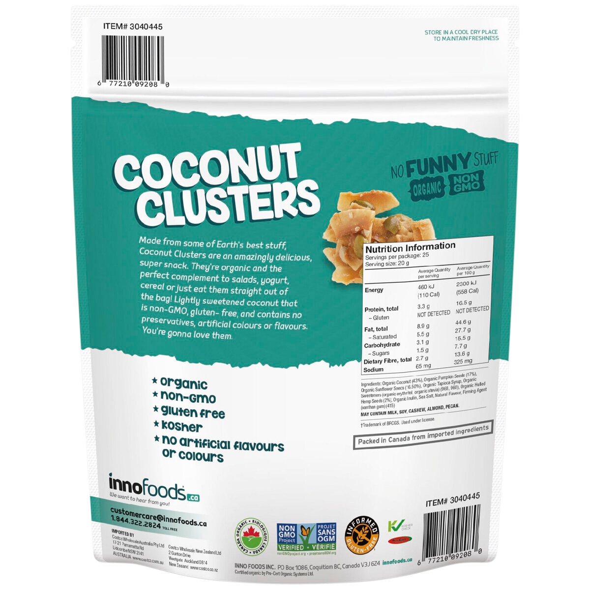 Innofoods Organic Coconut Clusters with Super Seeds 500g