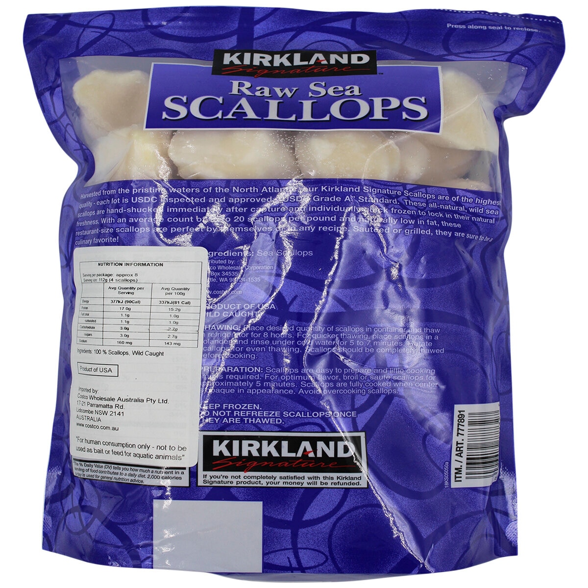 Kirkland Signature Raw Sea Scallops 907g