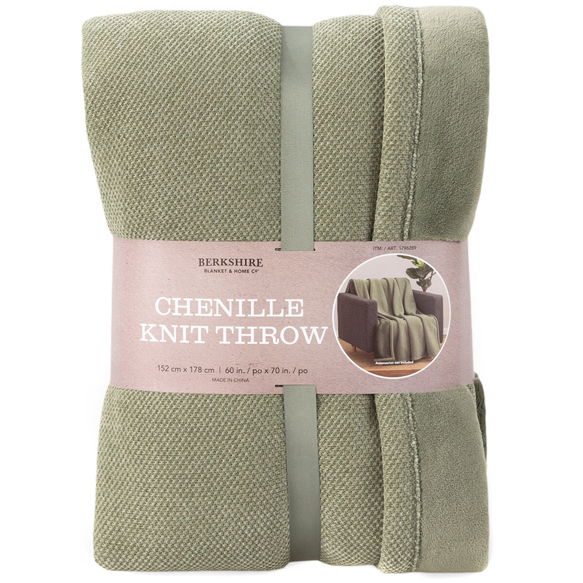 Berkshire Chenille Knit Throw 152cm x 178cm Berkshire Chenille Knit Throw 152cm x 178cm