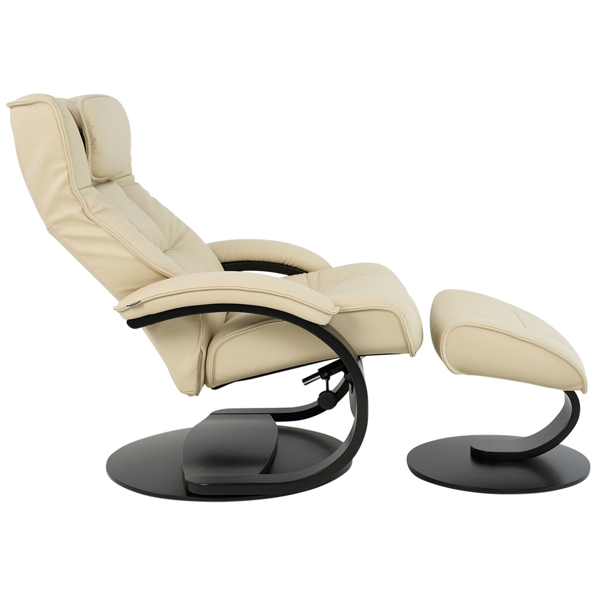 Moran Fjords Regent C-Base Large Chair and Ottoman Vanilla