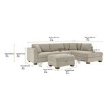 Thomasville 3 Piece Fabric Sectional with Storage Ottoman Thomasville 3 Piece Fabric Sectional with Storage Ottoman