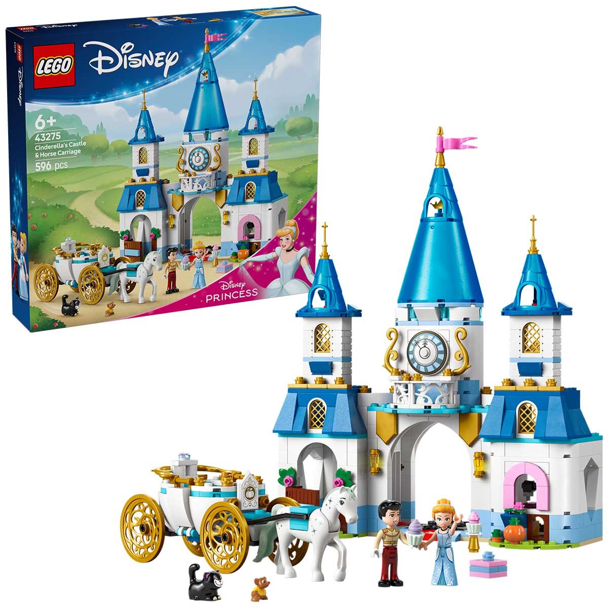 LEGO Disney Princess Cinderella’s Castle & Horse Carriage Building Set 43275