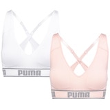 Puma 2 pack Sports Bra - Large - White Pink
